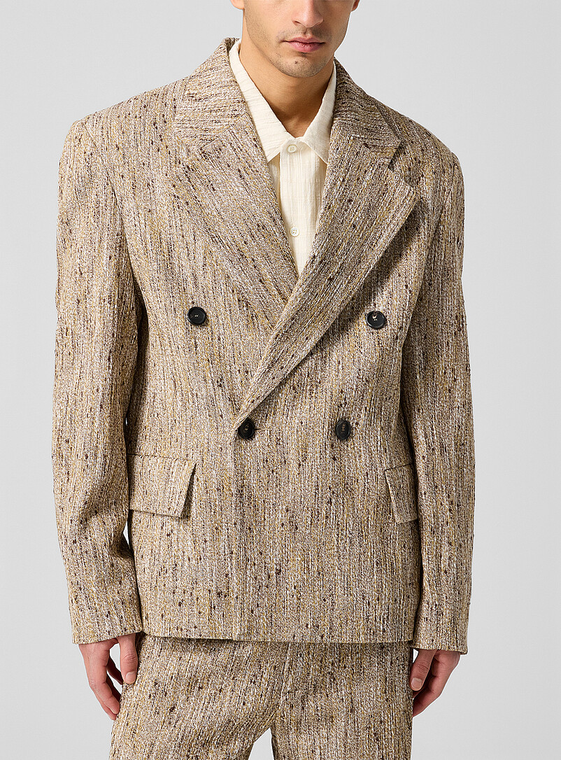 Donovan Speckled Double-Breasted Suit Jacket