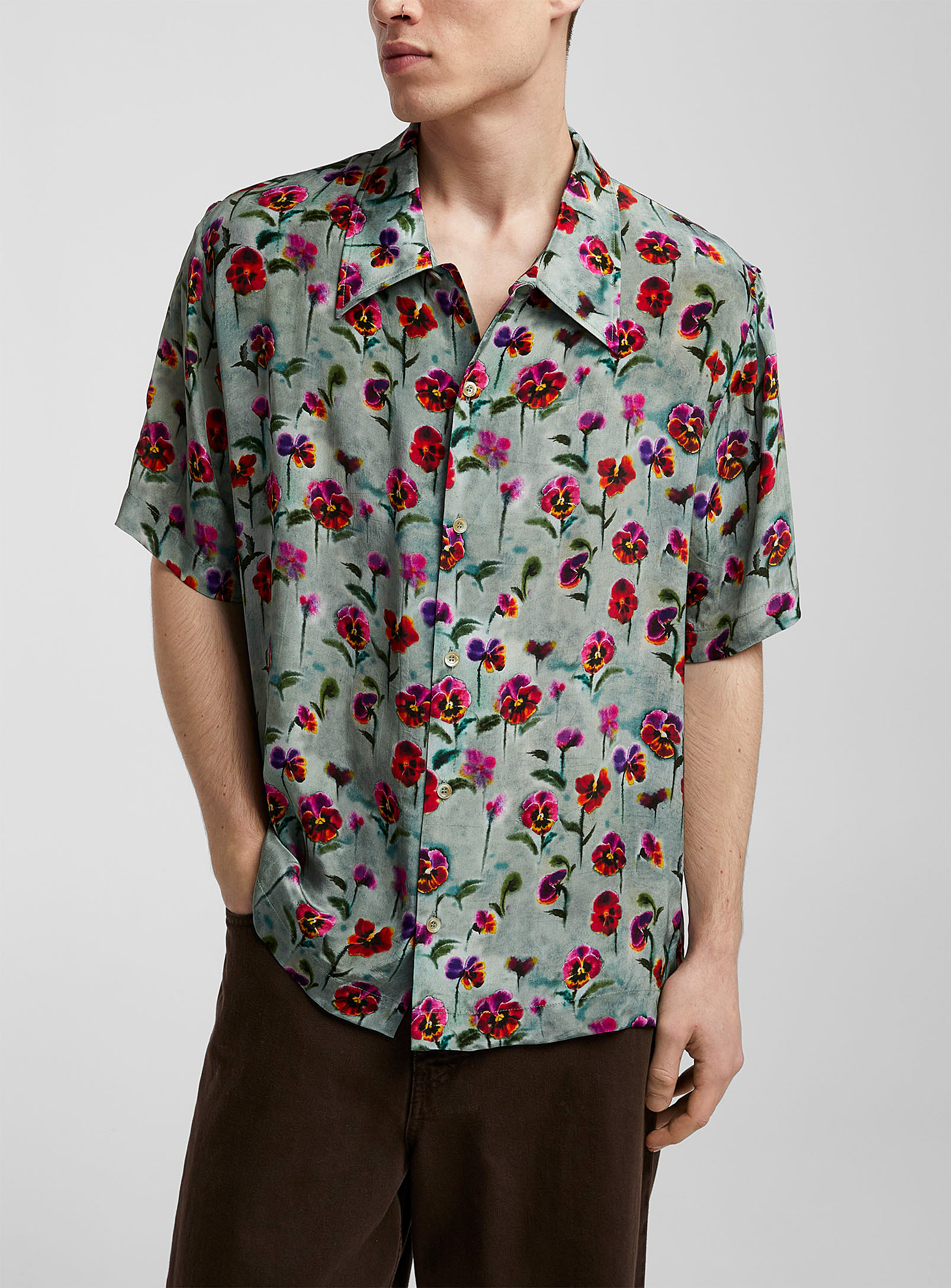 Séfr - Men's Noam blurred flowers shirt