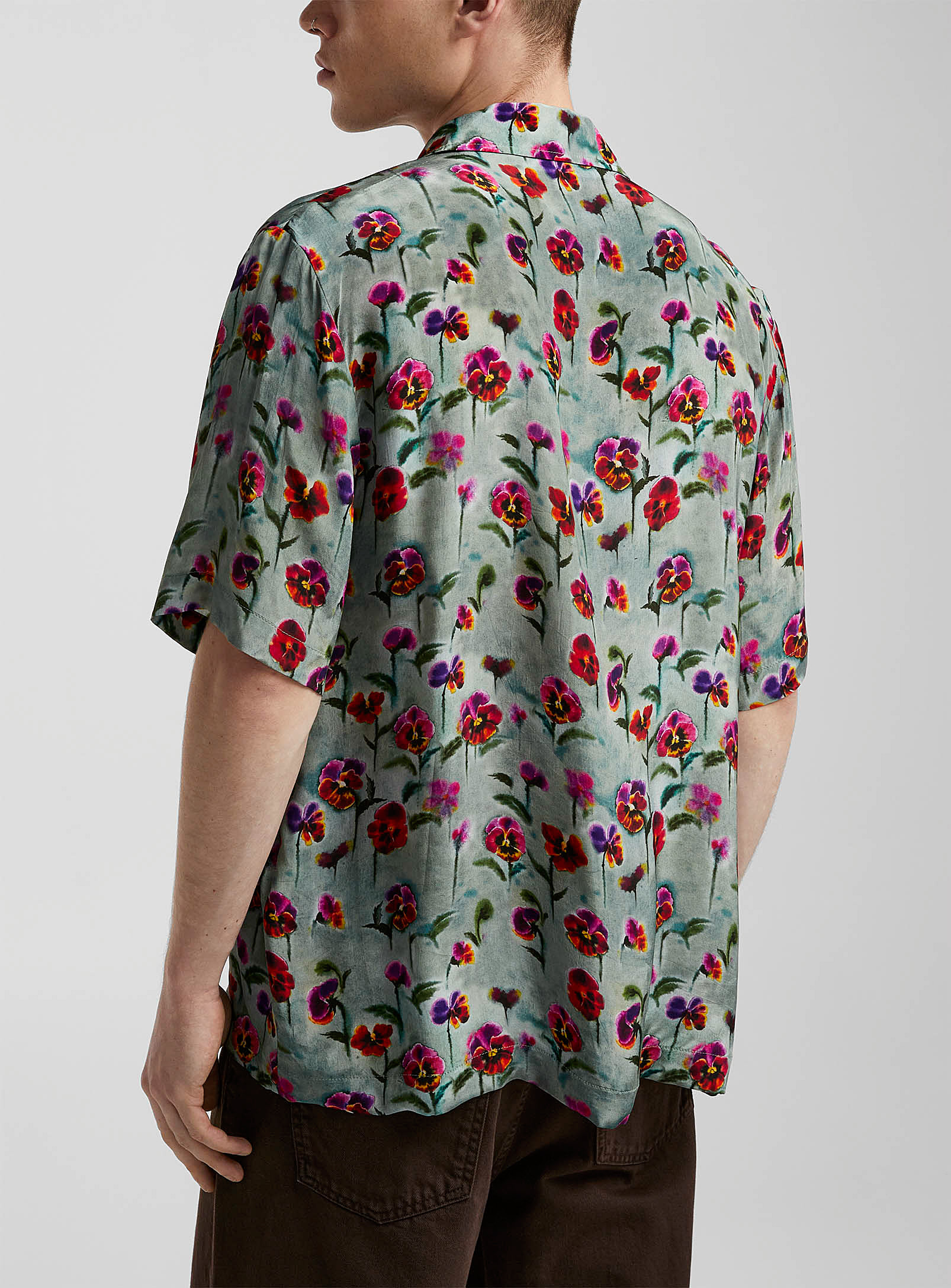 Séfr - La chemise Noam fleurs floutées