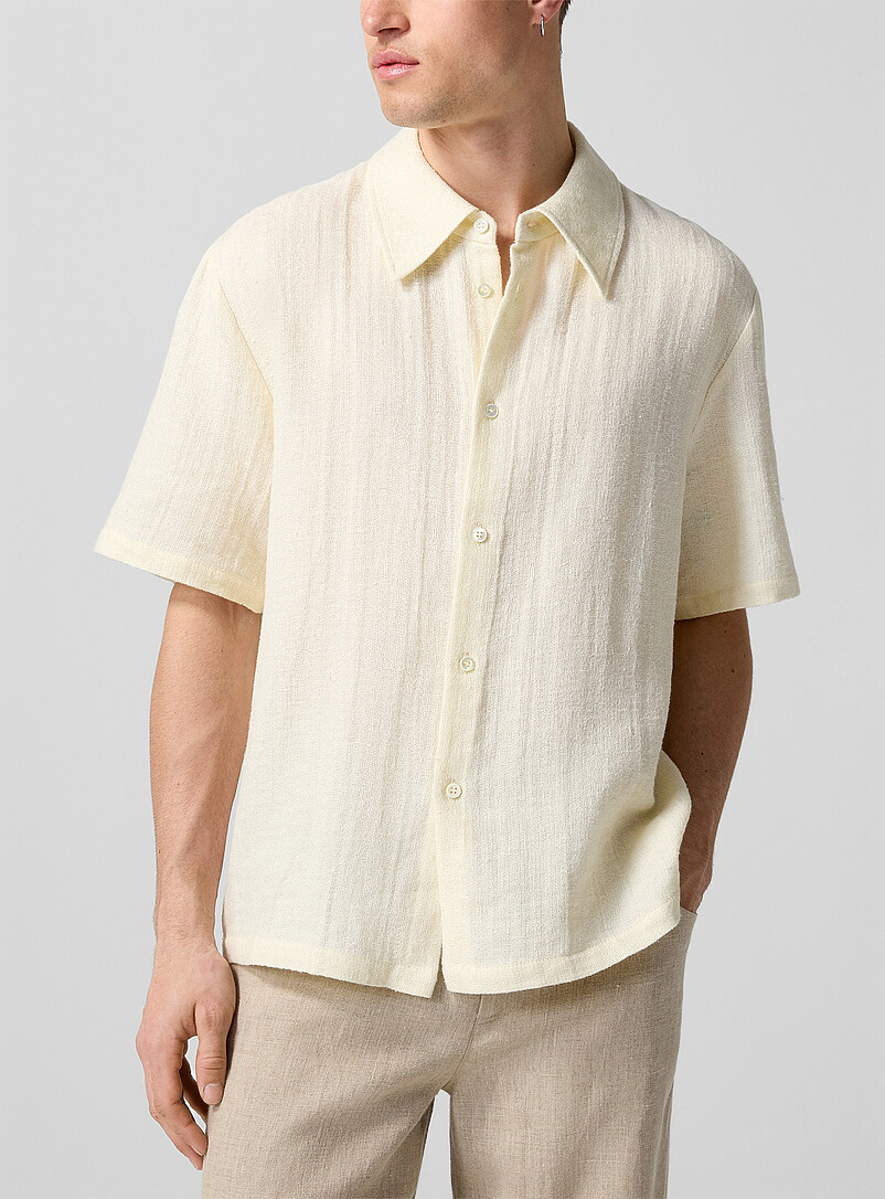 Dayot textured ecru shirt product image (primary)
