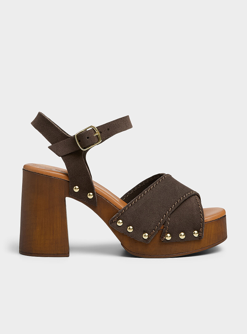 Criss-Cross Suede Strap Clog Sandals Exclusive Collection From Italy Women
