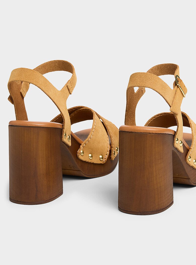 Criss-cross suede strap clog sandals Exclusive collection from Italy Women product image 2