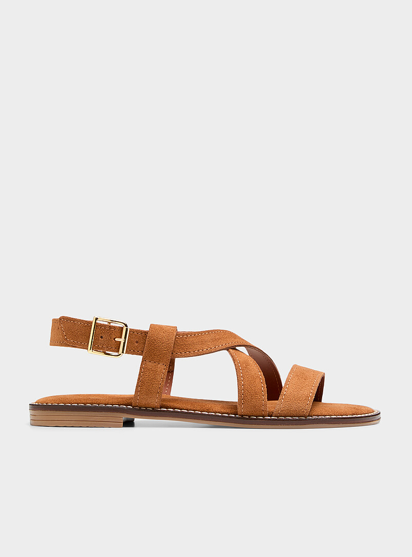 Crossed-Strap Suede Sandals Exclusive Collection From Italy Women