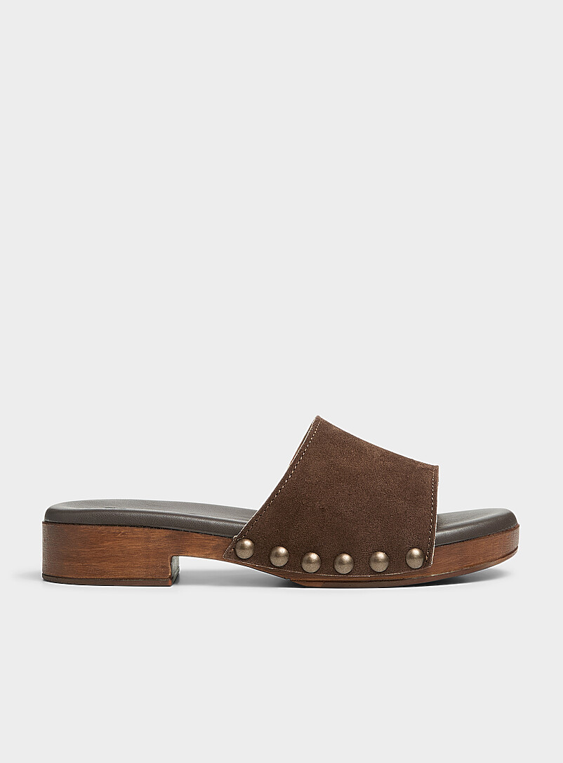 Studded suede clog sandals Exclusive collection from Italy Women product image (primary)