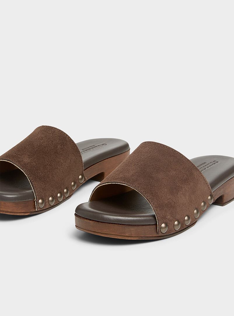Studded suede clog sandals Exclusive collection from Italy Women product image 3