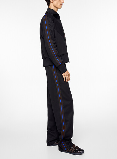 Wales Bonner: Le pantalon <i>track</i> piqu&eacute; &agrave; plis Noir pour homme