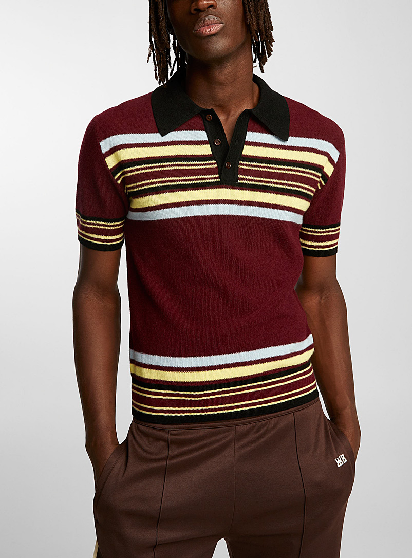 Wales Bonner Patterned Red Wander knit polo for men