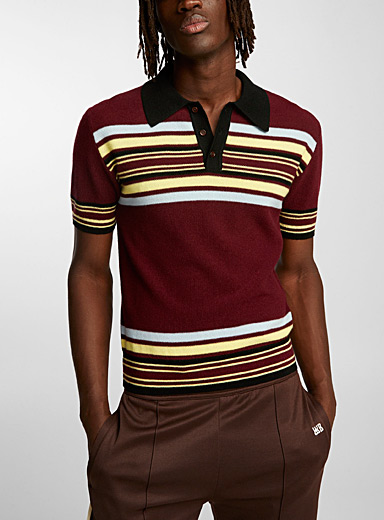 Wales Bonner Patterned Red Wander knit polo for men