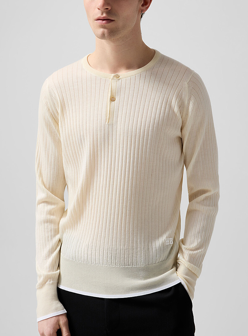 Nile rib-knit Henley sweater Unisex | Wales Bonner | Shop Men's