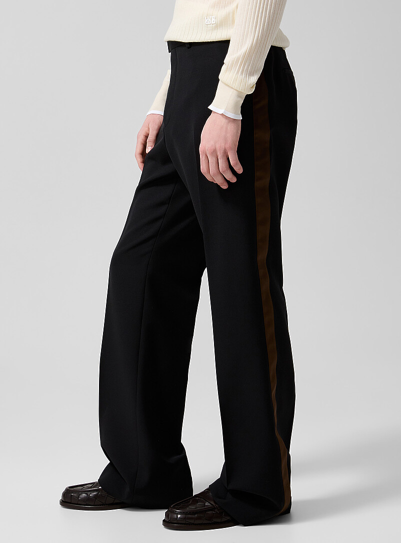 Brown Stripe Bootcut Tuxedo Pant