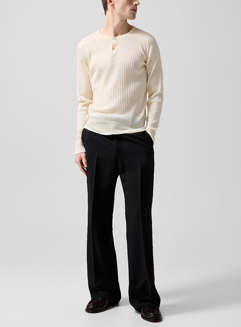 Brown stripe bootcut tuxedo pant product image 2
