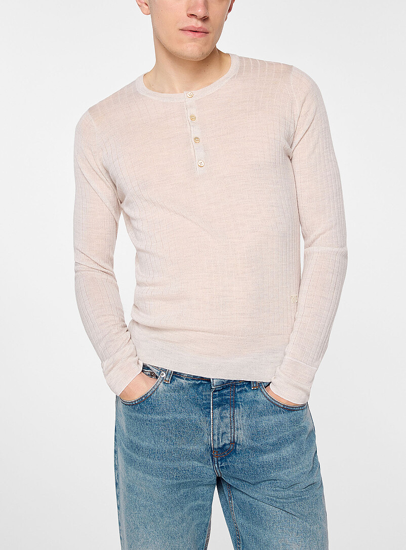 Nile rib-knit Henley sweater Unisex product image (primary)