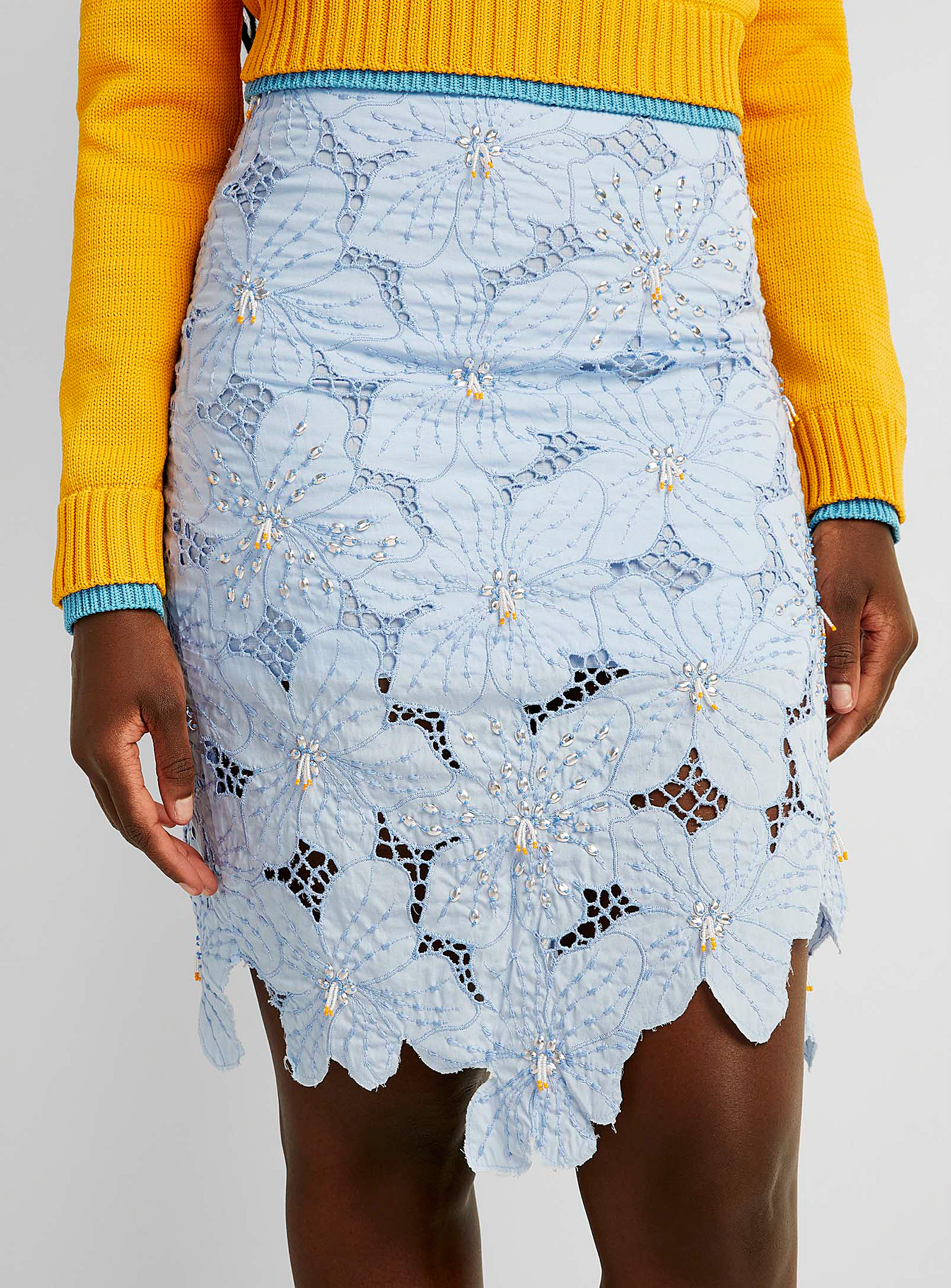 Shop Wales Bonner Constellation Skirt In Baby Blue
