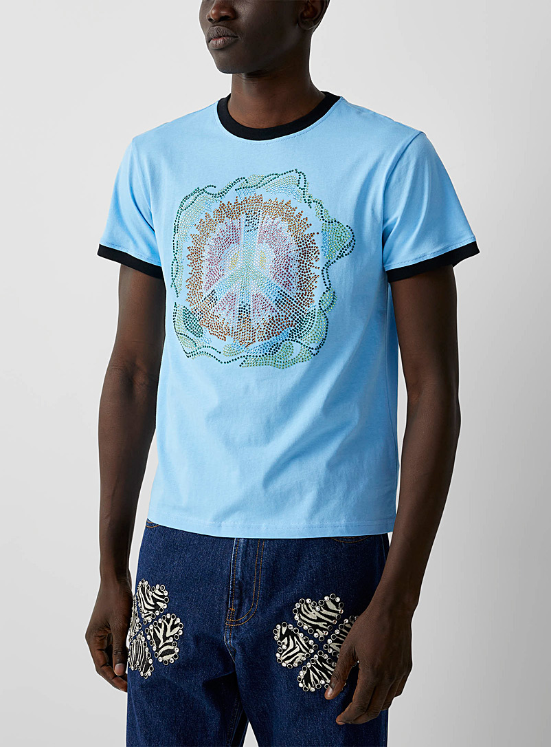 Bluemarble: Le t-shirt symbole scintillant Bleu pour homme
