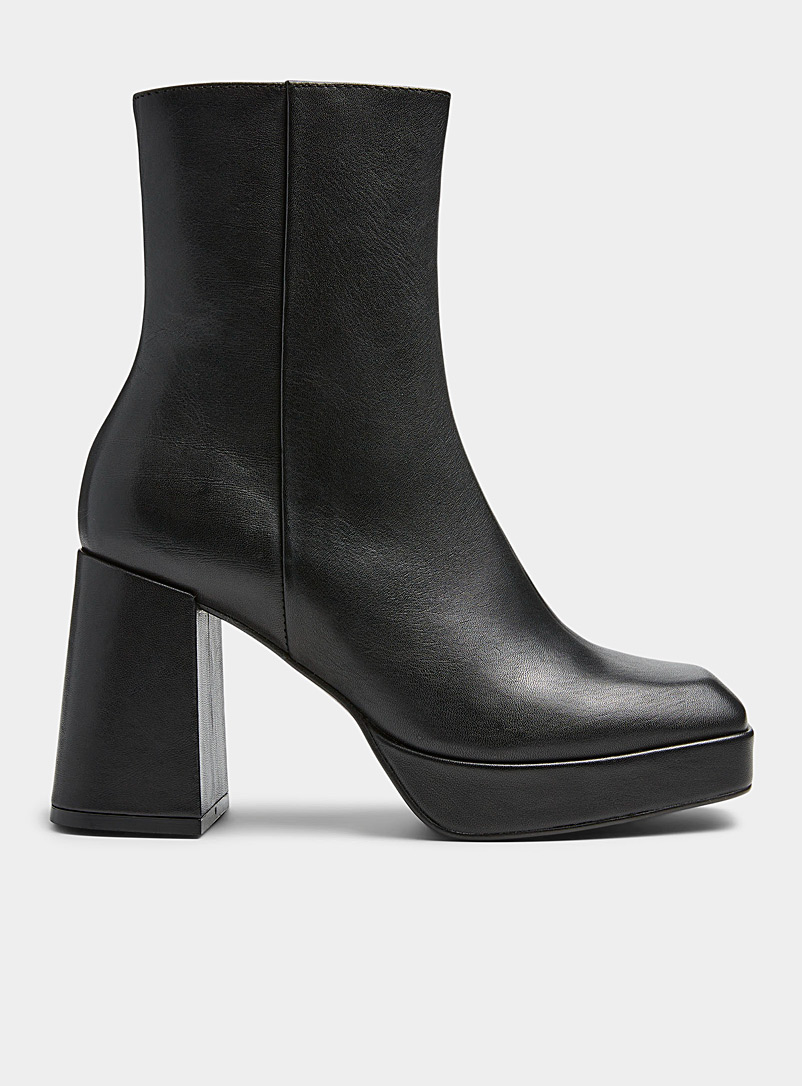 Simons Black Block-heel platform boots Women for women