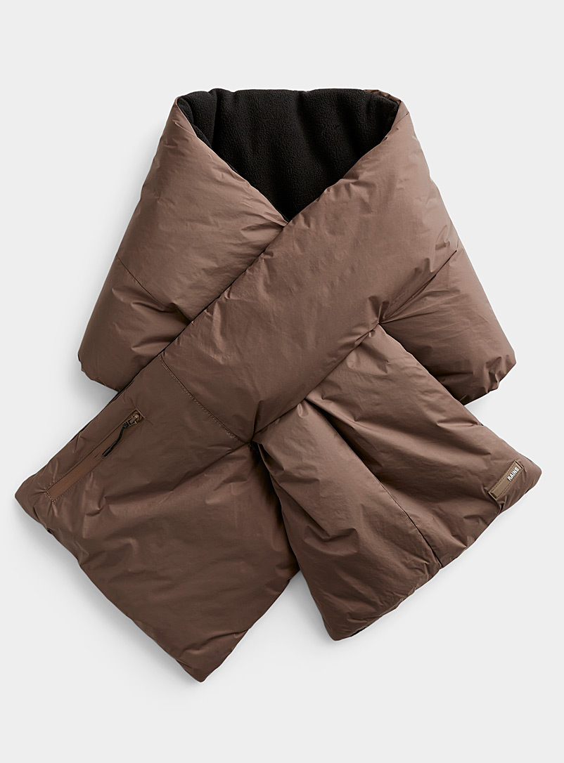 Rains Medium Brown Minimalist quilted scarf for women