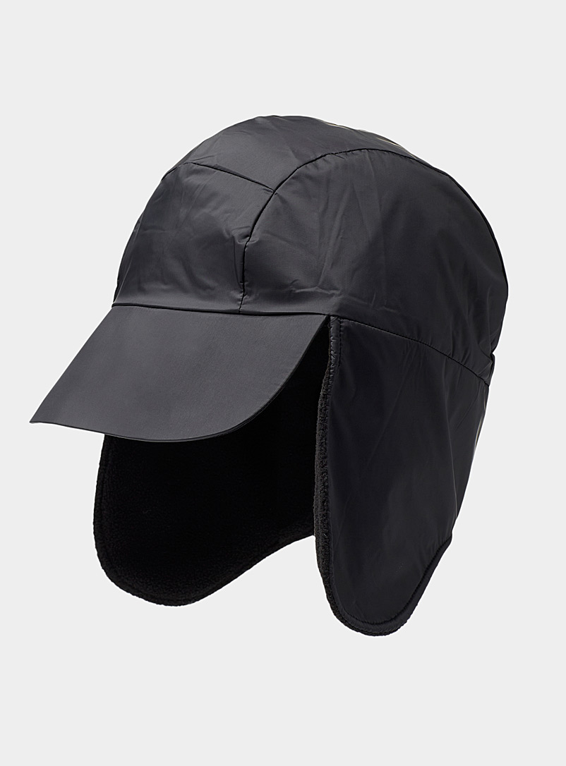 Rains Black Nylon trapper hat for women