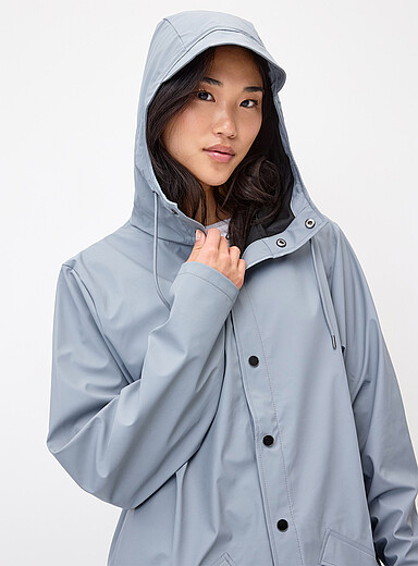 Rains: Le long manteau de pluie Bleu-gris pour femme