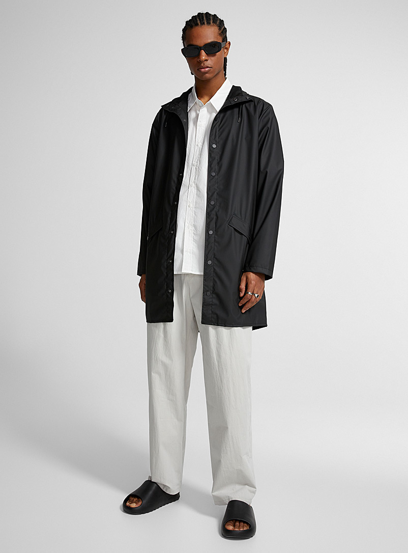 Rains: Le long imperméable minimaliste Noir pour homme