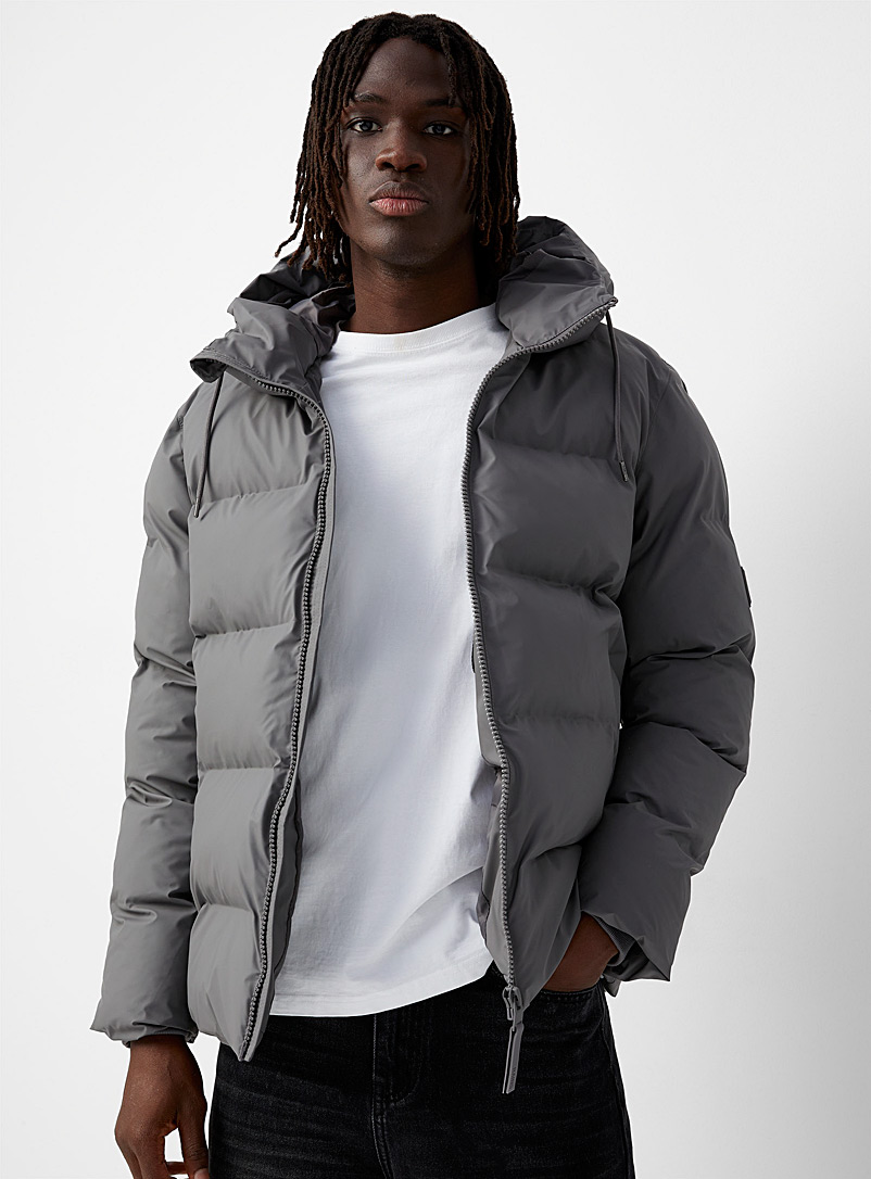 Rains Charcoal Alta quilted parka for men