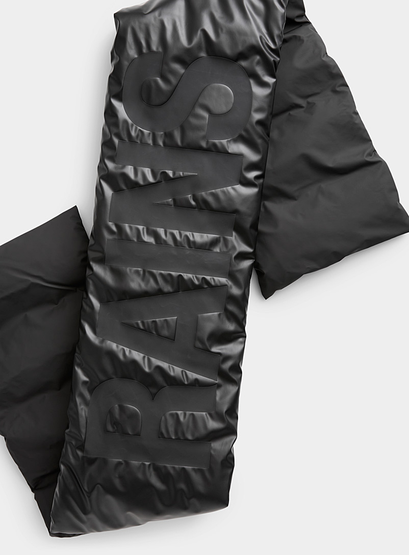 Rains Black Harbin quilted scarf for men