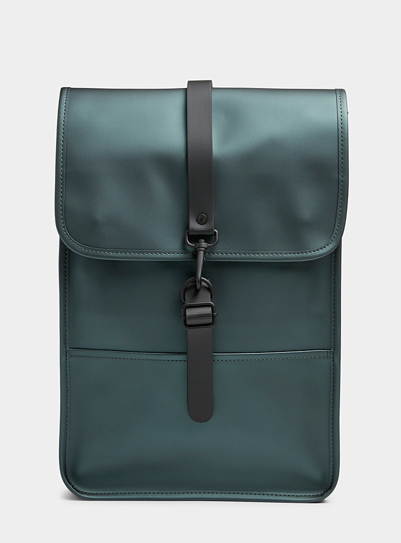 Rains Green Minimalist backpack for women