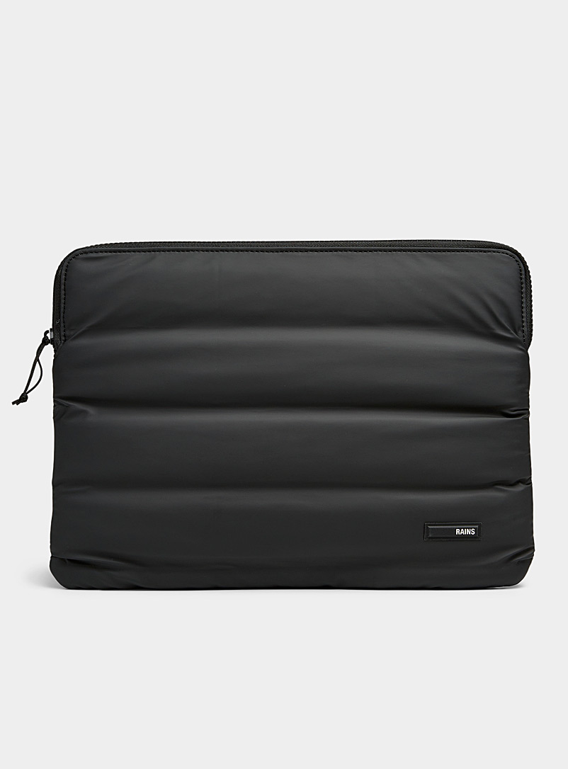 Rains Black Quilted computer case for women