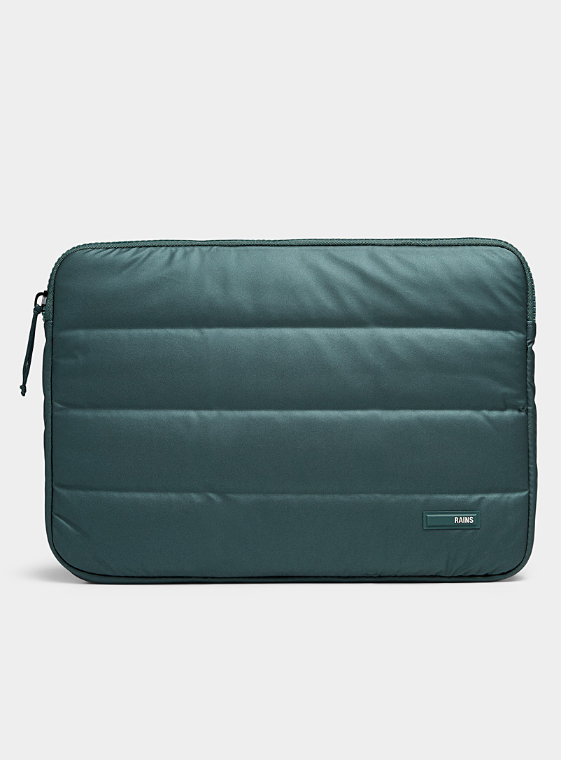 Rains Green Quilted computer case for women