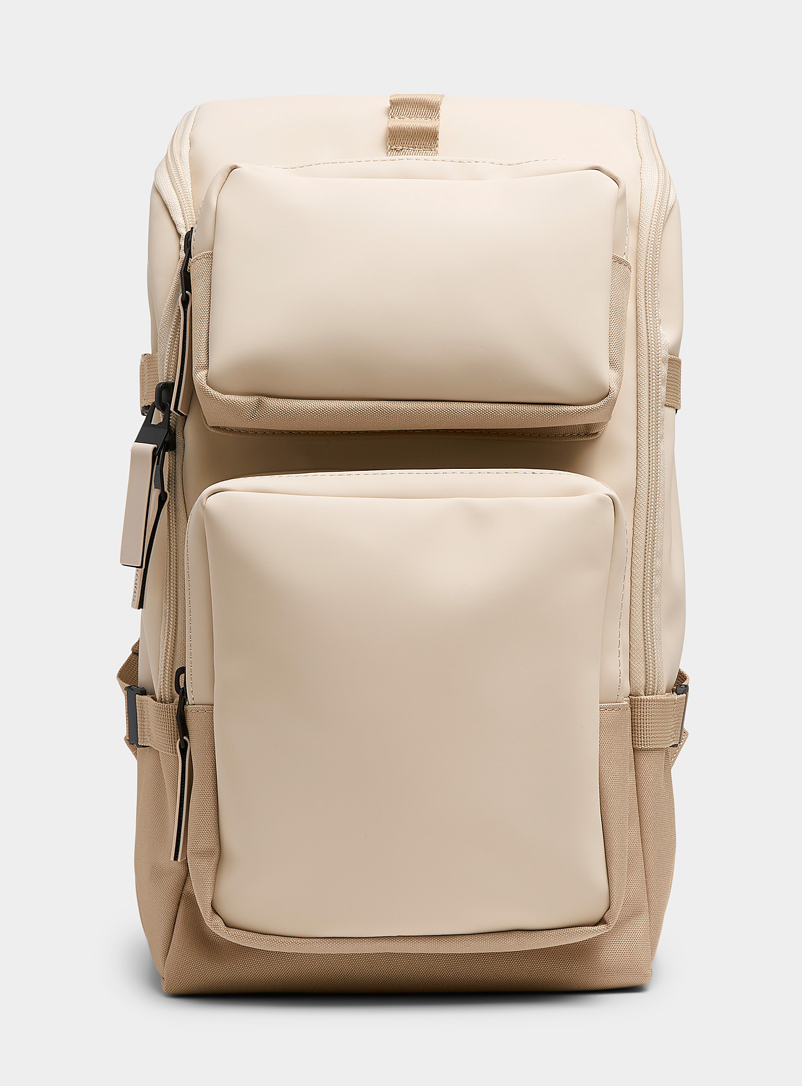 Shop Rains Trail Cargo Backpack In Ivory/cream Beige