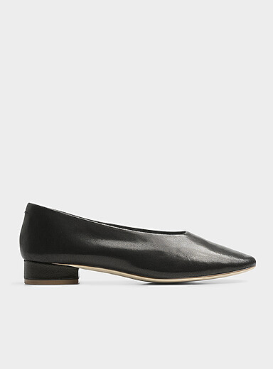 Jeffrey Campbell Black Trustee chocolate leather ballet flats for women