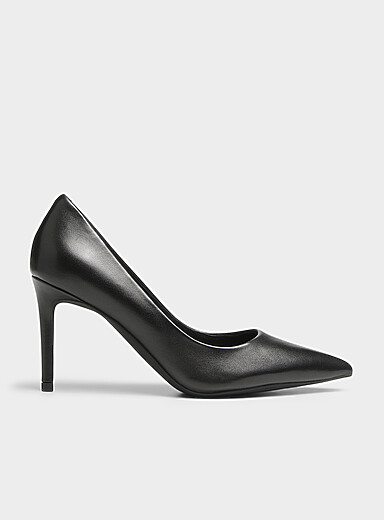 Jeffrey Campbell Black Nikia pointed-toe leather pumps for women