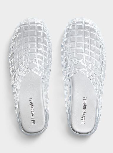 Jeffrey Campbell Transparent Sea Glass jelly mesh mules Women for women