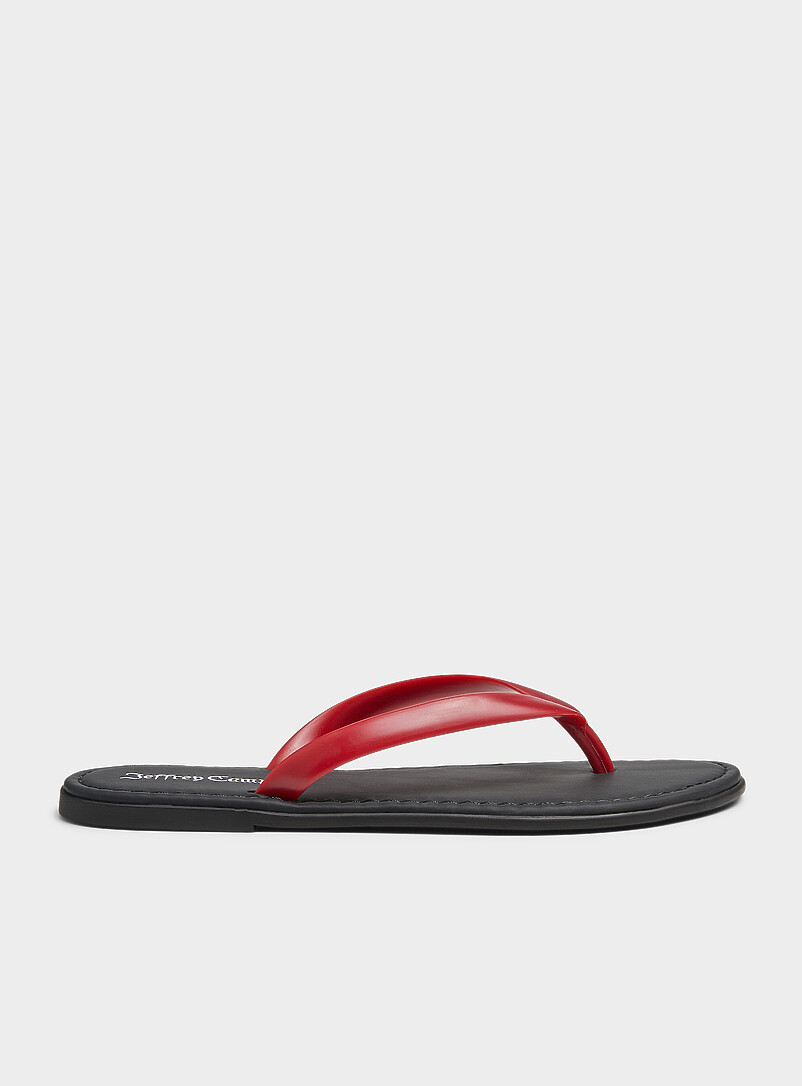 Jeffrey Campbell Red Beached jelly flip-flops for women