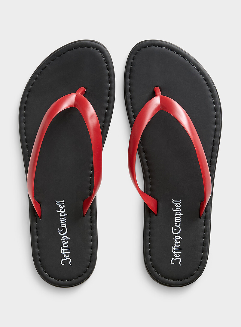 Jeffrey Campbell Red Beached jelly flip-flops for women