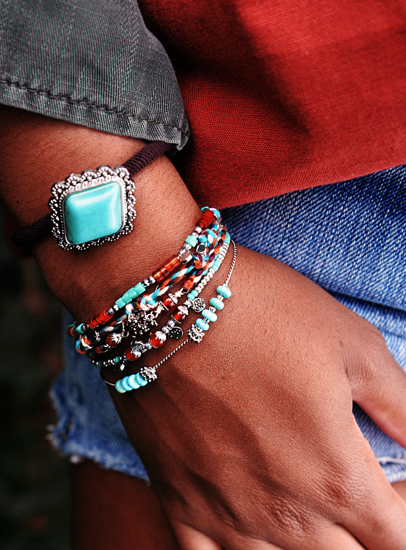 Hipanema: Le bracelet multirang Hamouro Voir nos formats offerts Bleu assorti pour 