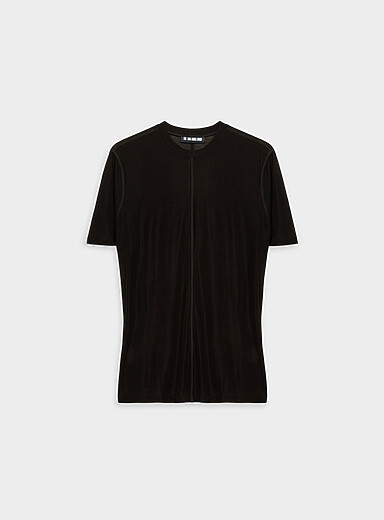 Louis Gabriel Nouchi Black Black micromesh T-shirt for men