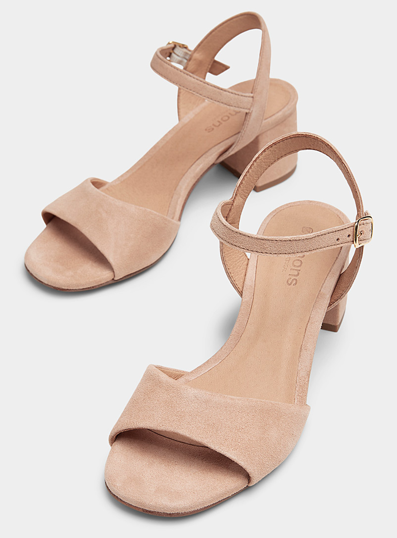Simons Light beige Classic block-heel sandals Women for women