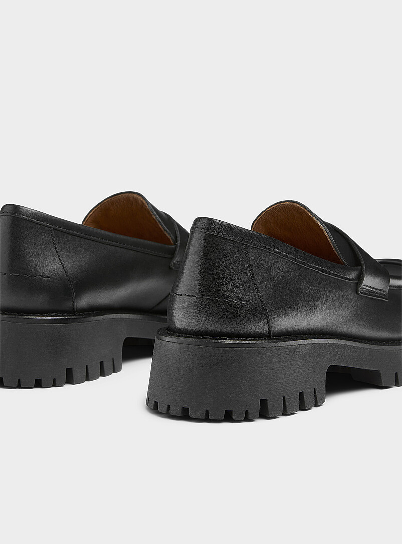 Simons: Le fl&acirc;neur penny plateforme crant&eacute;e <b>Fait au Portugal</b> Femme Noir pour femme