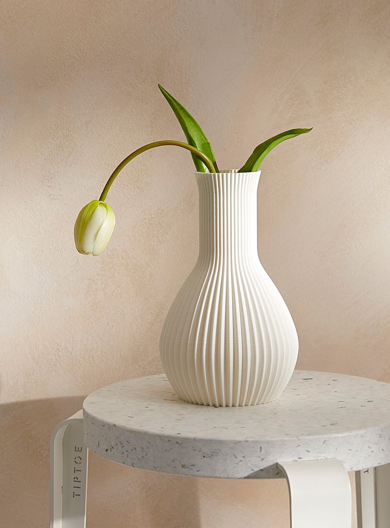 La Fabrique Nordique Ivory White Plissé geometric vase