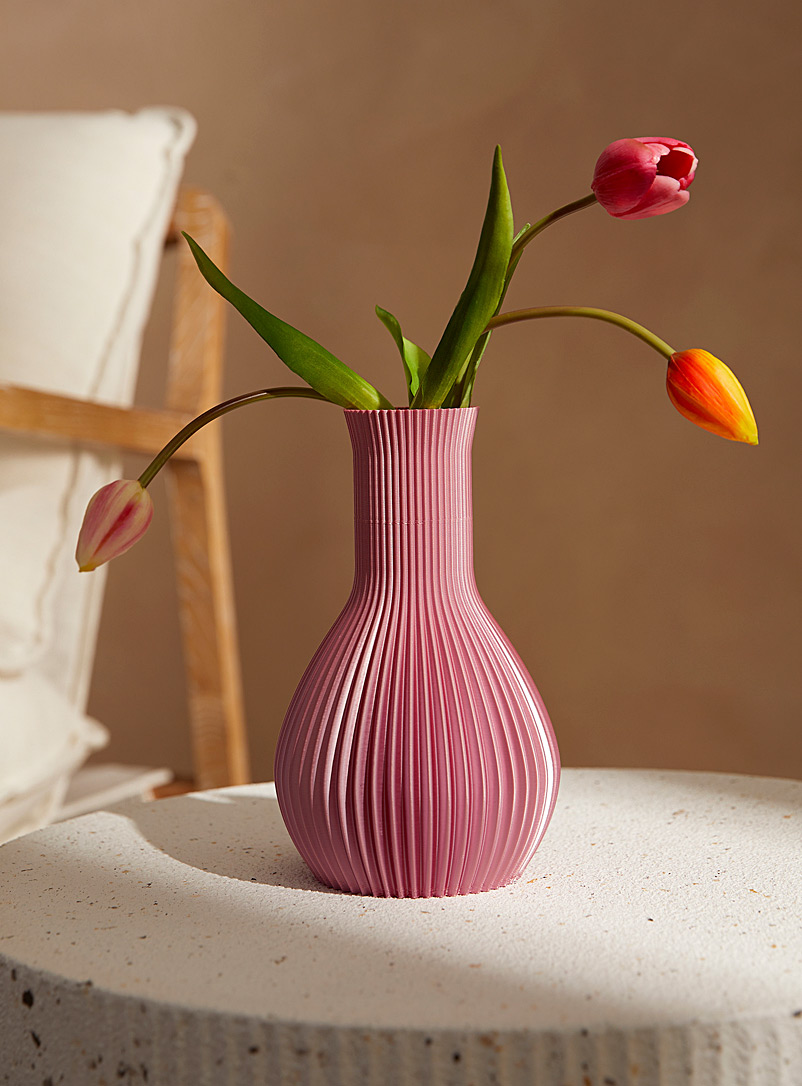 La Fabrique Nordique Pink Plissé geometric vase
