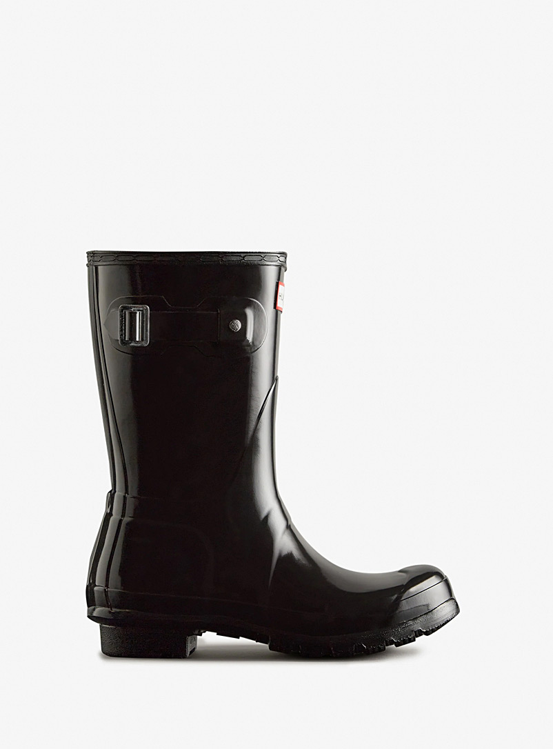 Hunter Black Original Gloss short rain boot Women for error