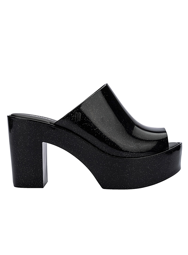 Melissa Black Soft plastic heel platform mule Women for error
