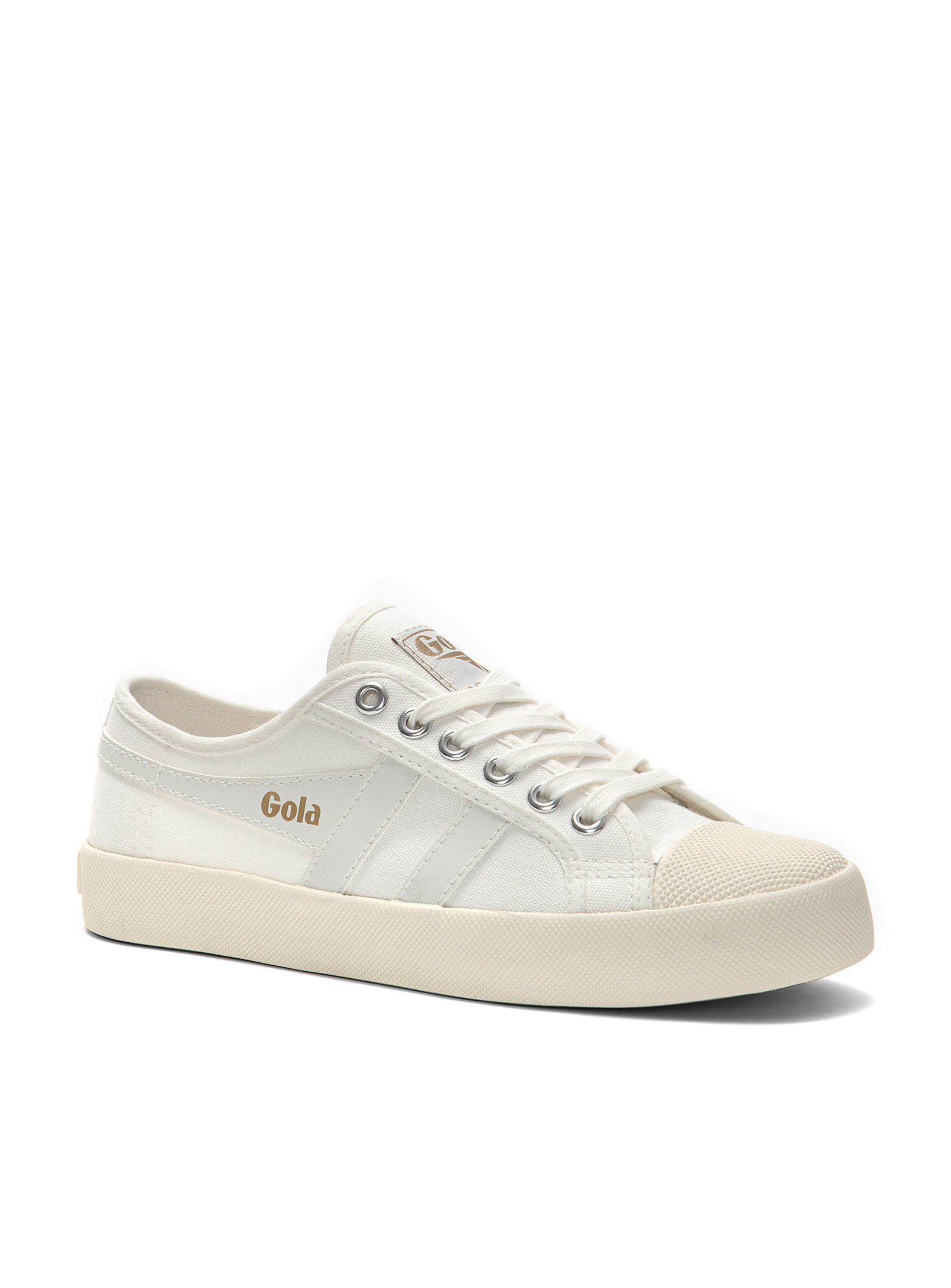 Gola - Chaussures Le Sneaker rétro Coaster blanc et doré Femme