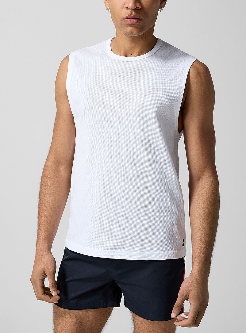 Crocheted Mesh Muscle Tee