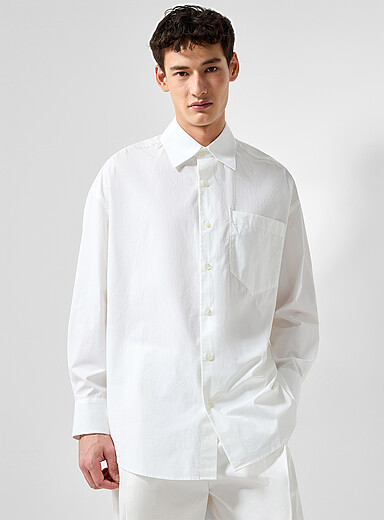 La chemise popeline &eacute;pur&eacute;e <b>Coupe surdimensionn&eacute;e</b>