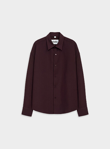 Seidensticker Burgundy Thick burgundy crepe shirt Boxy fit for men