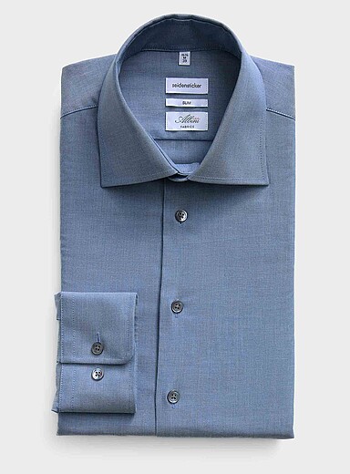 Seidensticker: La chemise fin tissu <b>Coupe ajust&eacute;e</b> Bleu pour homme
