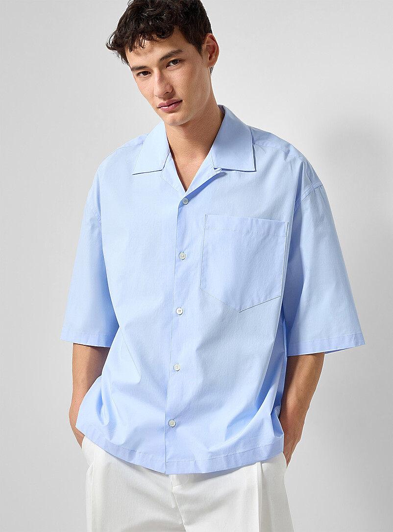 Minimalist poplin camp shirt Oversized fit product image (primary)