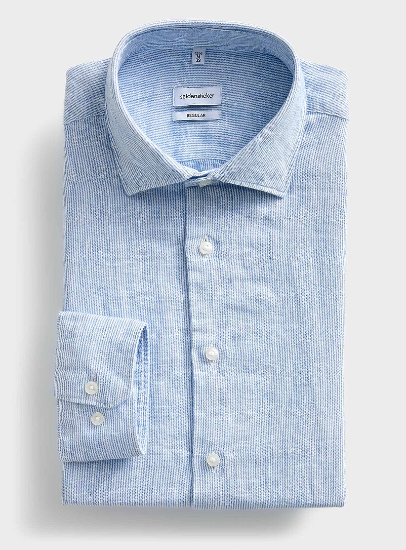 Pyjama-Stripe 100% Linen Shirt Regular Fit
