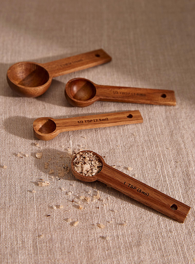Simons Maison Assorted Small acacia wood measuring spoons Set of 4